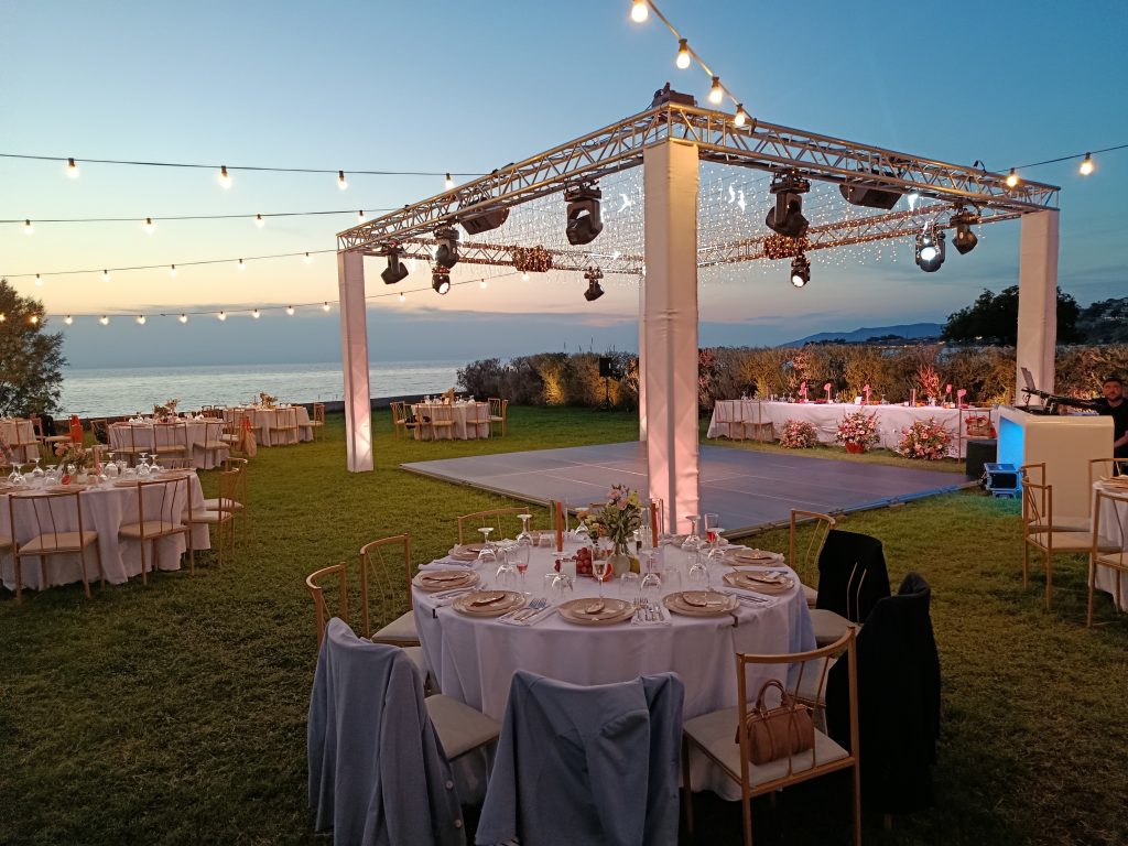 Live music at a wedding in Molyvos, Greece